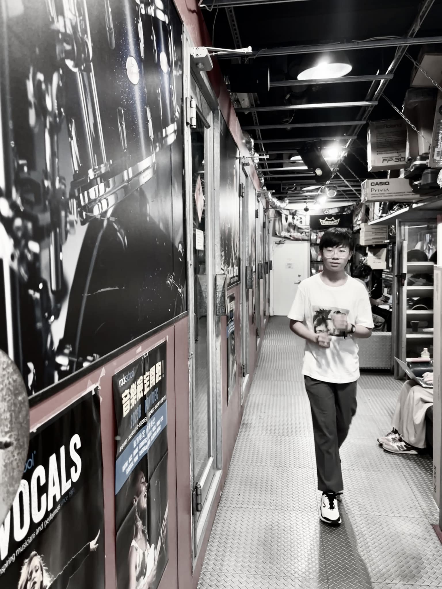 May be a black-and-white image of 1 person, newsstand and text