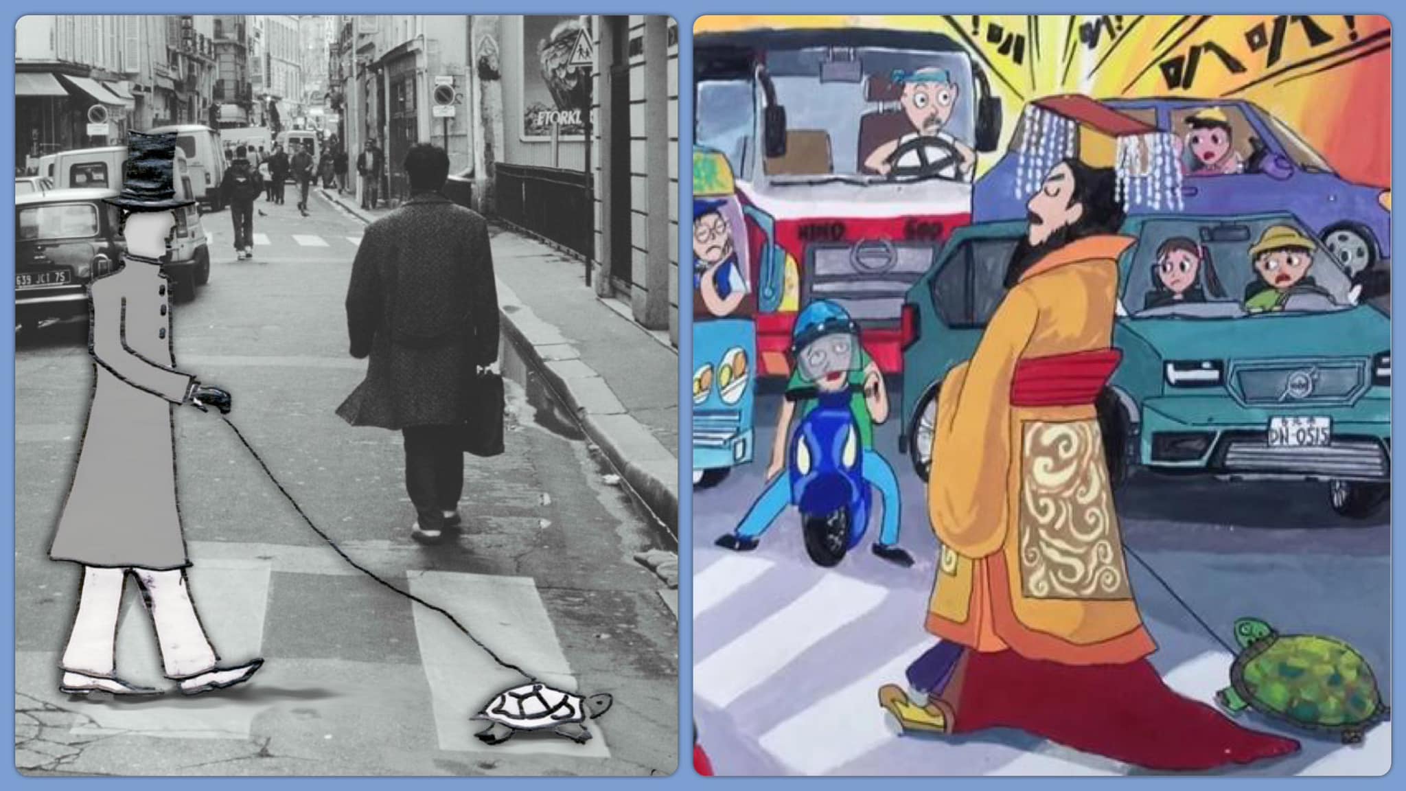 May be an image of 5 people, duffle coat, overcoat, street and text